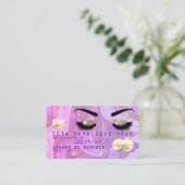 pastel paarse violette marmer Credit Kaart Lashes Visitekaartje (Staand voorkant)