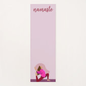 Pastel Paarse Vrouwelijk Meisje Poses Yogi Namaste Yogamat (Voorkant)