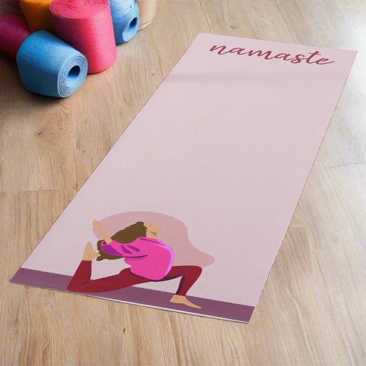 Pastel Paarse Vrouwelijk Meisje Poses Yogi Namaste Yogamat