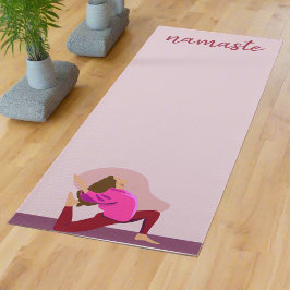 Pastel Paarse Vrouwelijk Meisje Poses Yogi Namaste Yogamat