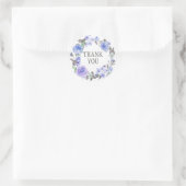 Pastel Paarse Waterverf Bloemen | Dank u Ronde Sticker (Tas)