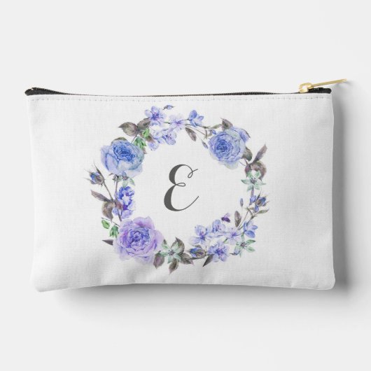 Pastel Paarse Waterverf Bloemen | Monogram Etui (Achterkant)