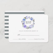 Pastel Paarse Waterverf Bloemen | RSVP (Voorkant / Achterkant)