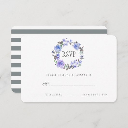 Pastel Paarse Waterverf Bloemen | RSVP (Voorkant / Achterkant)