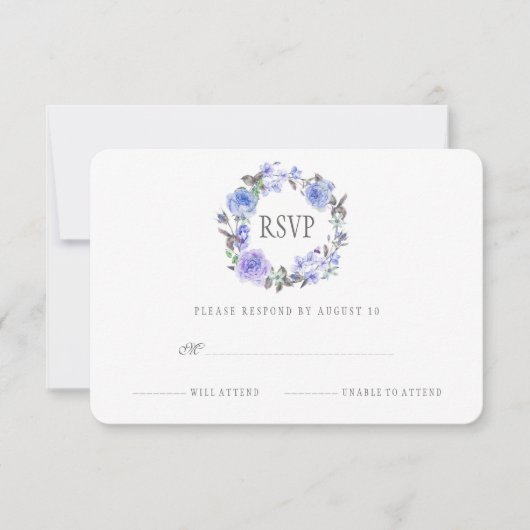 Pastel Paarse Waterverf Bloemen | RSVP (Voorkant)