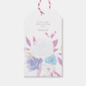 Pastel Paarse Waterverf Floral Cadeaulabel (Voorkant)