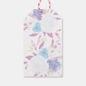Pastel Paarse Waterverf Floral Cadeaulabel (Achterkant)