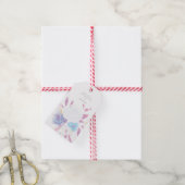 Pastel Paarse Waterverf Floral Cadeaulabel (Met Touw)