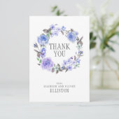 Pastel Paarse Waterverf Floral | Dank u wel Bedankkaart (Staand voorkant)