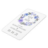 Pastel Paarse Waterverf Floral | Datum opslaan Magneet (Linkerzijde)