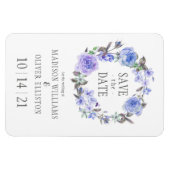 Pastel Paarse Waterverf Floral | Datum opslaan Magneet (Horizontaal)