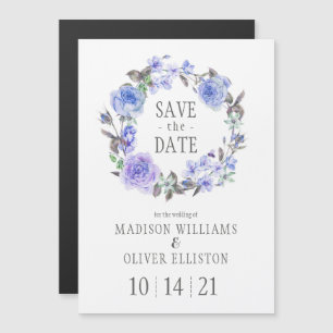 Pastel Paarse Waterverf Floral Datum opslaan Magnetische Uitnodiging