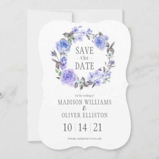 Pastel Paarse Waterverf Floral | Datum opslaan Save The Date (Voorkant)