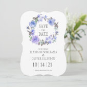 Pastel Paarse Waterverf Floral | Datum opslaan Save The Date (Staand voorkant)