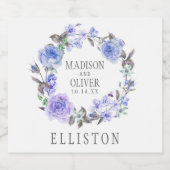 Pastel Paarse Waterverf Floral | Weddenschap Bier Etiket (Enkel label)