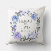 Pastel Paarse Waterverf Floral | Weddenschap Kussen (Voorkant)