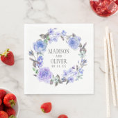 Pastel Paarse Waterverf Floral | Weddenschap Servet (Insitu)