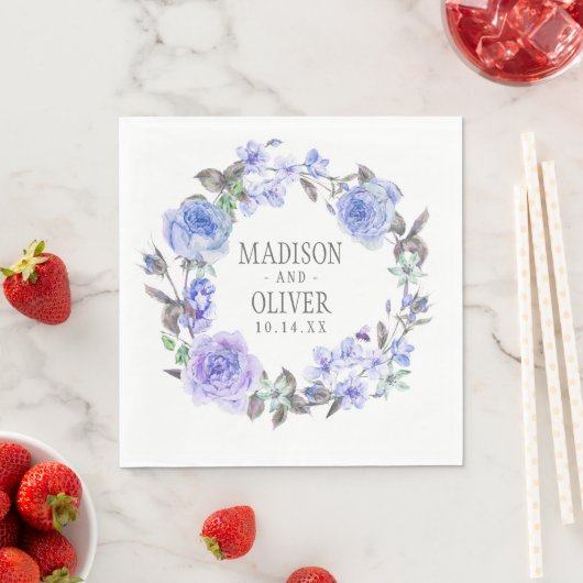 Pastel Paarse Waterverf Floral | Weddenschap Servet (Insitu)