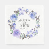 Pastel Paarse Waterverf Floral | Weddenschap Servet (Voorkant)