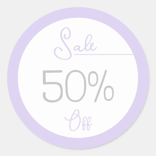 Pastel paarse winkel promotie verkoop sticker (Voorkant)