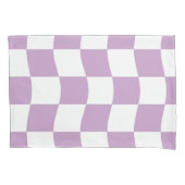 Pastel Paarse Wit Eenvoudige Checker Kussensloop (Voorkant-Links)