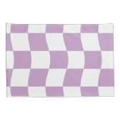 Pastel Paarse Witte Wavy Checker Naam Kussensloop (Achterkant-Rechts)