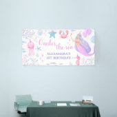 Pastel Paarse zeemeermin Oneder Het Zee Meisje 1e Spandoek (Beurs)