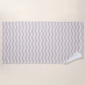 Pastel paarse zigzag streep geometrisch strandlaken (Voorkant)