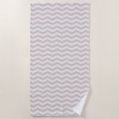 Pastel paarse zigzag streep geometrisch strandlaken (Voorkant)