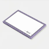 Pastel Paarse zwart gestreepte rand | Monogram Post-it® Notes (Schuin)