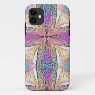 Pastel Paas Kruis Artistiek Glas in Lood Patroon Case-Mate iPhone Case