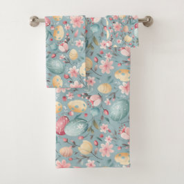 Pastel Paasbloemen Decoratie Bad Handdoek