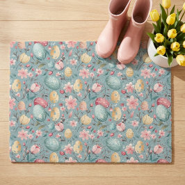 Pastel Paasbloemen Decoratie Deurmat