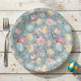 Pastel Paasbloemen Decoratie Papieren Bordje