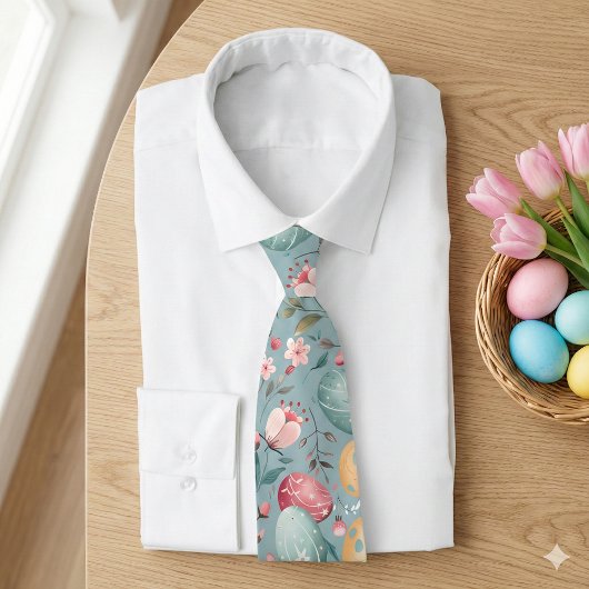 Pastel Paasbloemen Decoratie Stropdas