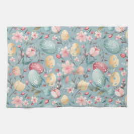 Pastel Paasbloemen Decoratie Theedoek