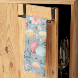 Pastel Paasbloemen Decoratie Theedoek