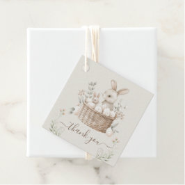 Pastel Paasbrunch & Egg Hunt Bunny Basket Eieren Bedankjes Labels