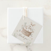 Pastel Paasbrunch & Egg Hunt Bunny Basket Eieren Bedankjes Labels (In situ)