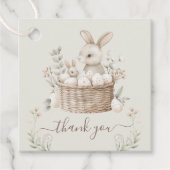 Pastel Paasbrunch & Egg Hunt Bunny Basket Eieren Bedankjes Labels (Voorkant)