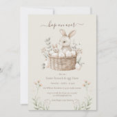 Pastel Paasbrunch & Egg Hunt Bunny Basket Eieren Kaart (Voorkant)