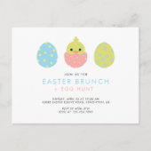 pastel paasbrunch eierjacht Schattigee uitnodiging (Voorkant)