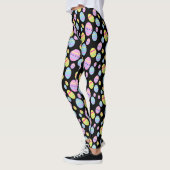 Pastel Paasei Pattern op Zwart Leggings (Links)