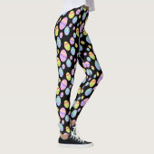 Pastel Paasei Pattern op Zwart Leggings (Rechts)