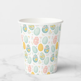 Pastel Paaseieren Bloempatroon - Schattig Voorjaar Papieren Bekers