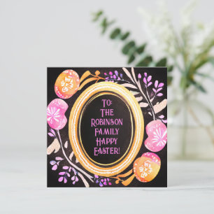 Pastel Paaseieren & Botanisch Lijst Feestdagenkaart
