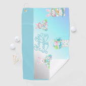 Pastel Paaseieren & Bunny Mok Golfhanddoek (Insitu)