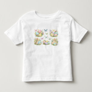 Pastel Paaseieren & Konijnen Bloemen & Vlinders Kinder Shirts