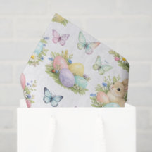 Pastel Paaseieren & Konijnen Bloemen & Vlinders
