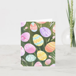 Pastel Paaseieren | Mooie Lente Waterverf Feestdagen Kaart
